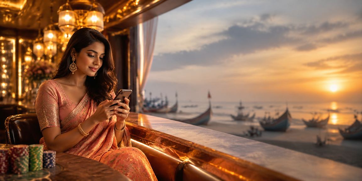 কক্সবাজারে শাড়ি পরিহিত নারীর দায়িত্বশীল গেমিং সচেতনতার দৃশ্য